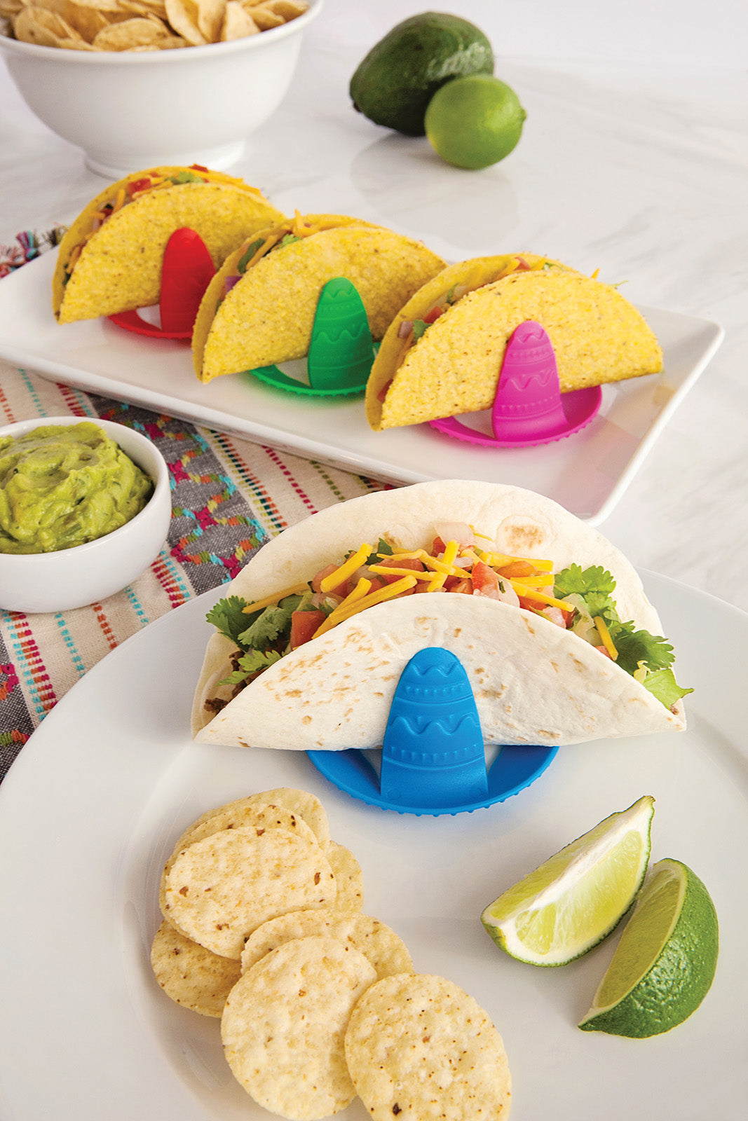 Talisman Designs BPA-Free Sombrero Taco Holders, Set of 4, Multi Color Hot on Sale