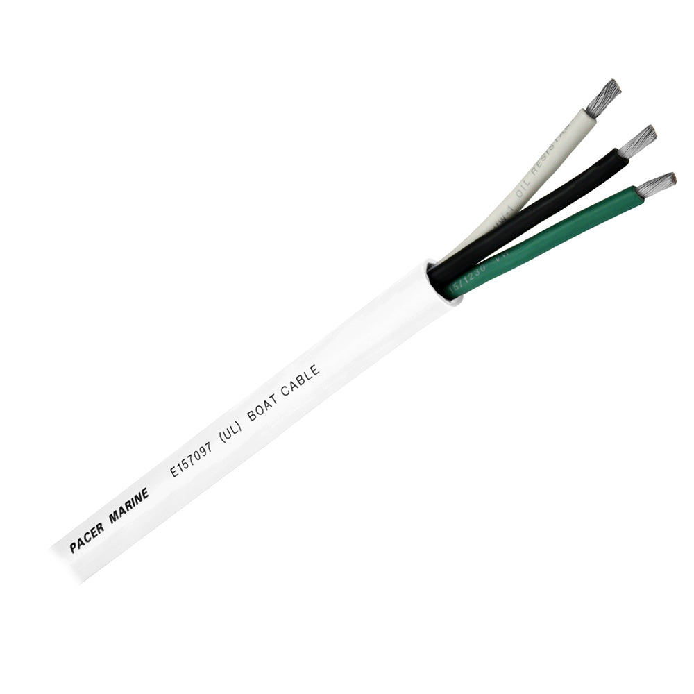 Pacer Round 3 Conductor Cable – 100 – 12/3 AWG – Black, Green  White [WR12/3-100] Online now