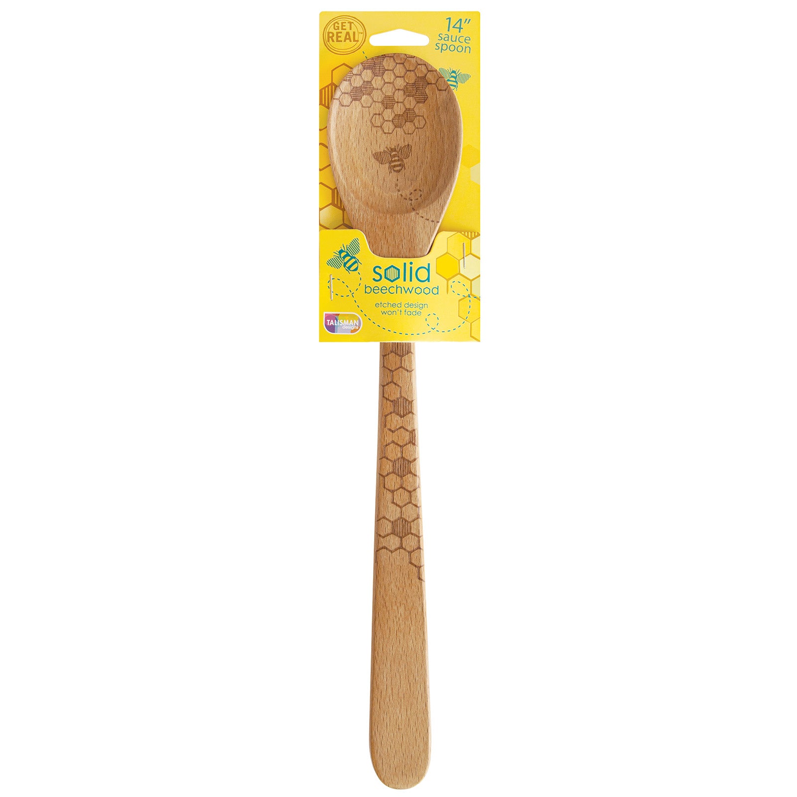 Talisman Designs Laser Etched Beechwood Sauce Spoon, Honey Bee Collection Supply