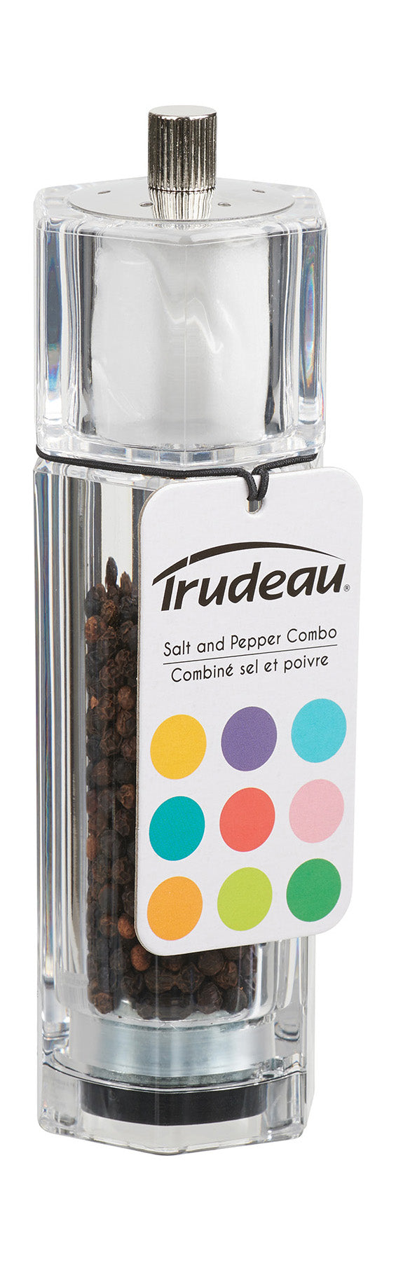 Trudeau Octo 6.5-Inch Combination Pepper Mill and Salt Shaker, Acrylic Sale