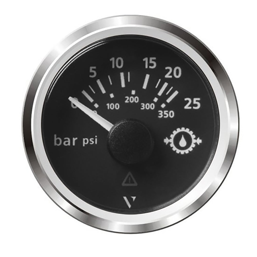 Veratron 52MM (2-1/16″) ViewLine Transmission Oil Pressure 25 Bar/350 PSI – Black Dial  Chrome Triangular Bezel [A2C59514137] Discount