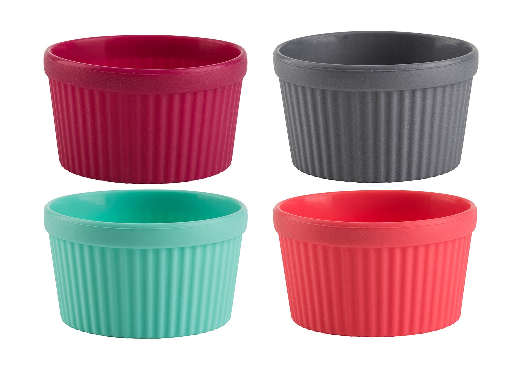 Trudeau Silicone Baking Ramekins, Set of 4, Assorted Colors Online Hot Sale