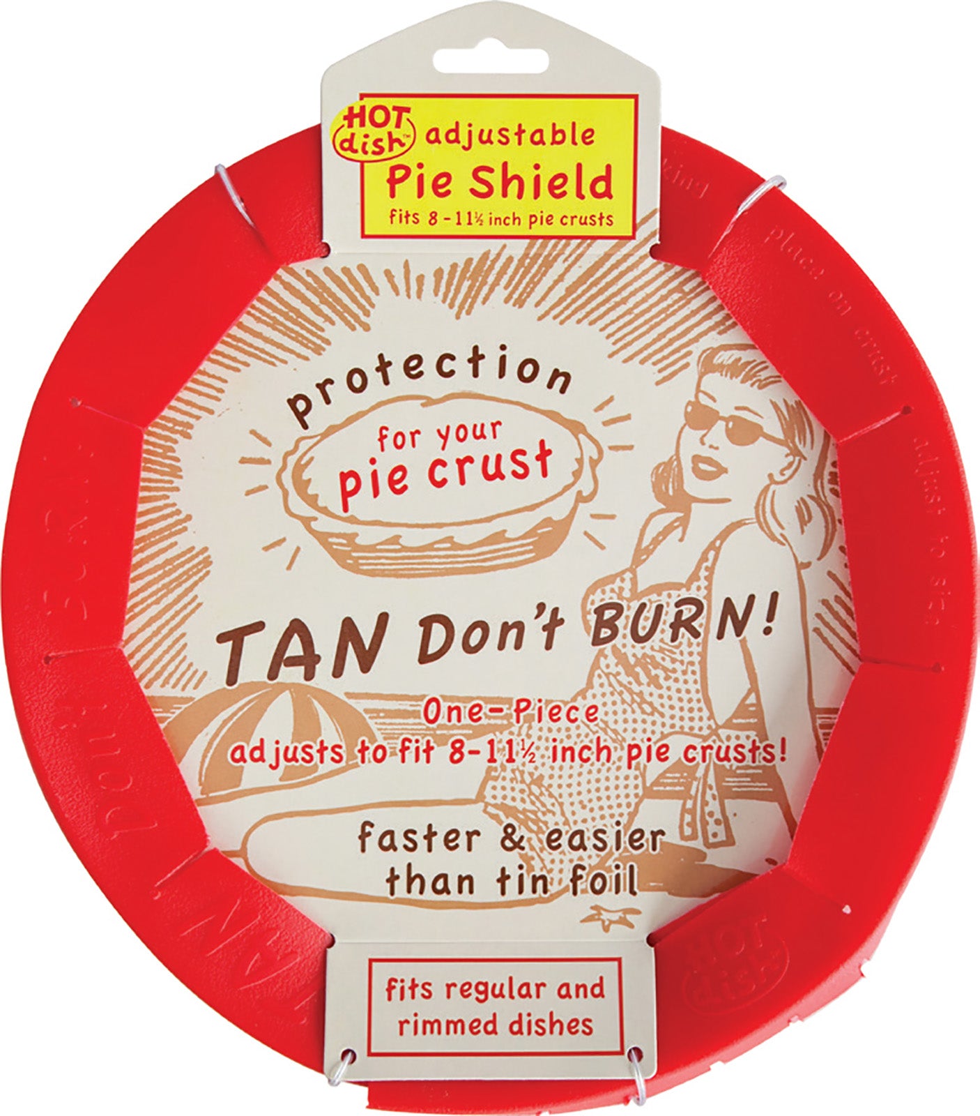 Talisman Designs Silicone Adjustable Pie Shield, 8 to 11.5 inches, Red Fashion