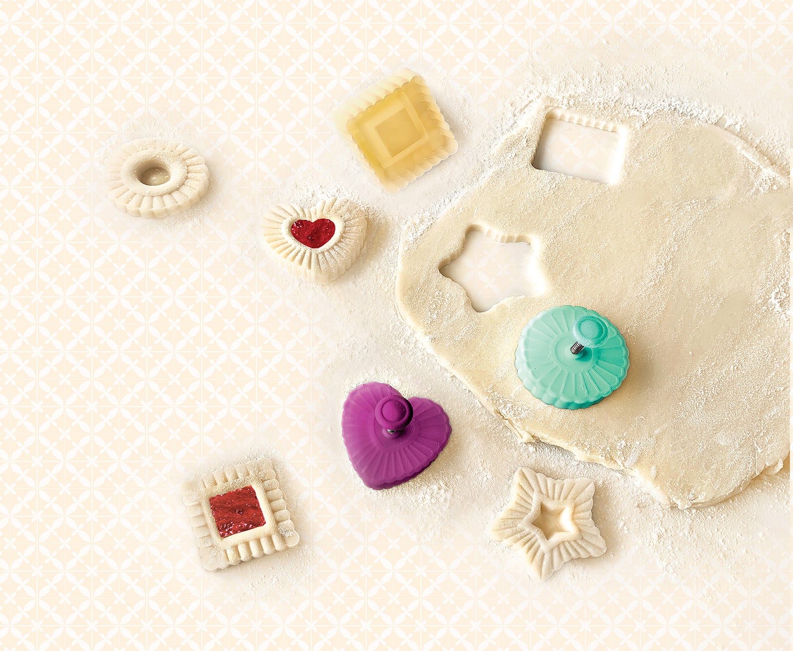 Talisman Designs Plunger Style Thumbprint and Linzer Cookie Cutters, 4 Piece Set Hot on Sale