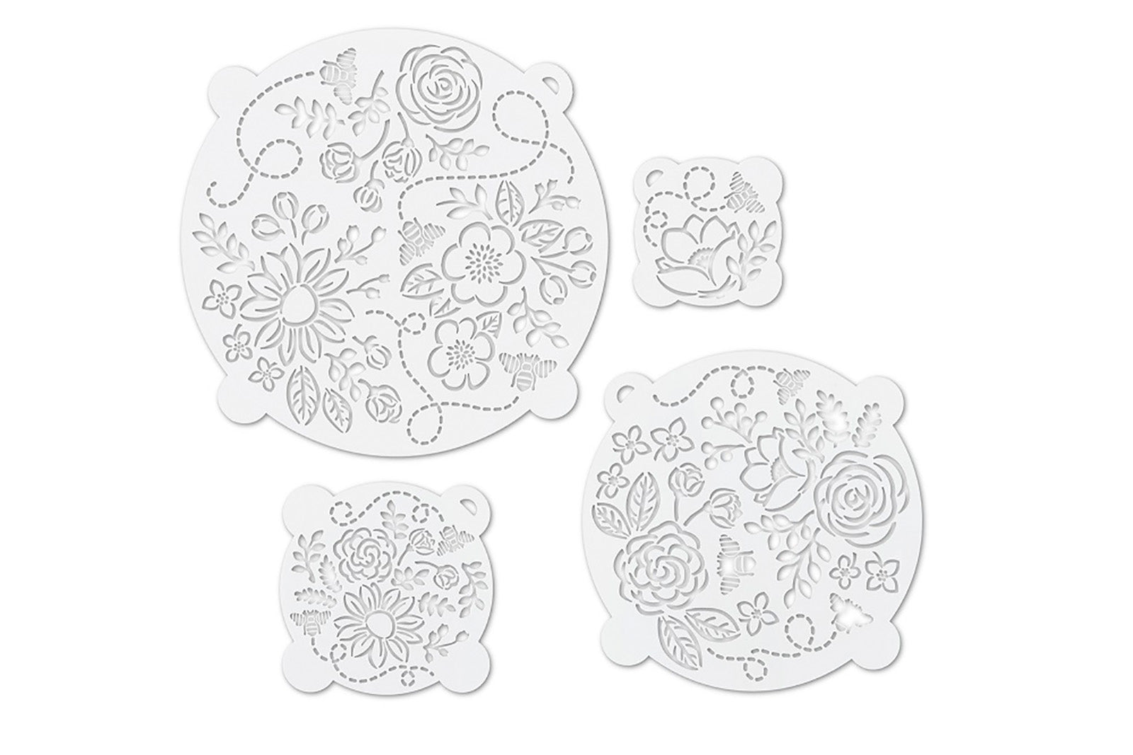 Talisman Designs Multi-Use Baking Stencils, Honey Bee Design, Set of 4 sizes, 3.5 inch, 5 inch, 8 inch, & 10 inch, White Online Hot Sale