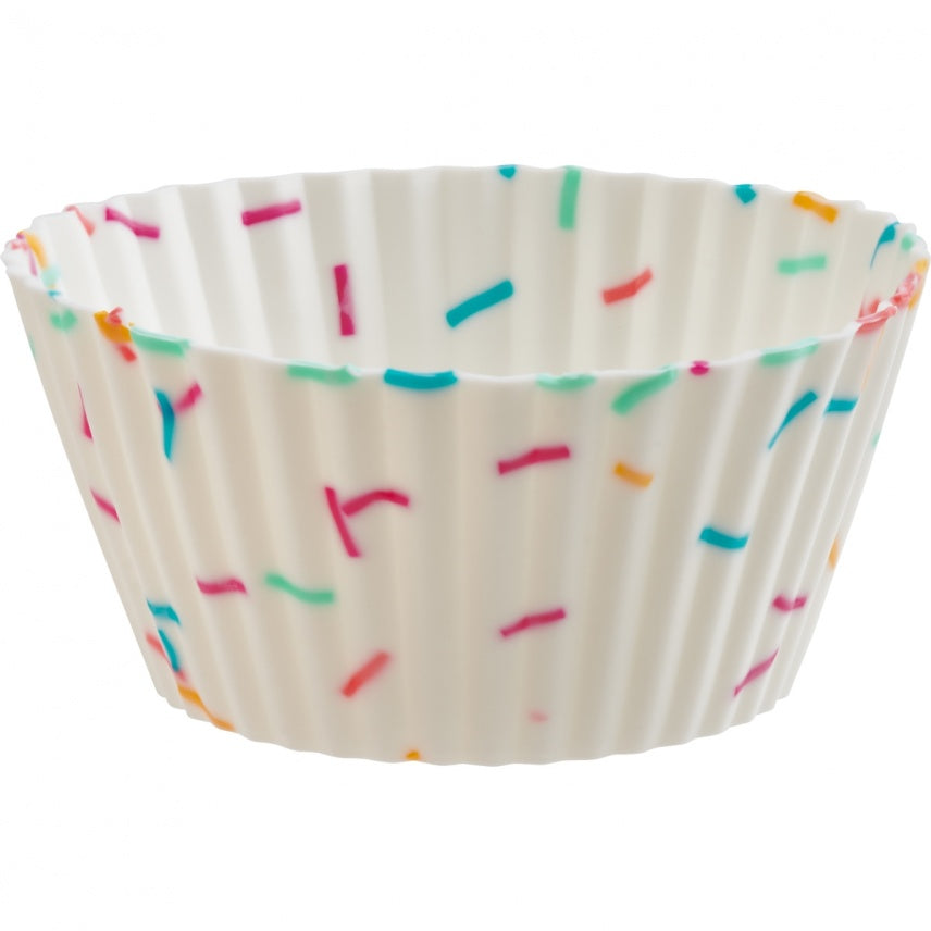 Trudeau Silicone Standard Muffin Baking Cup, White Confetti, Set of 12 Online