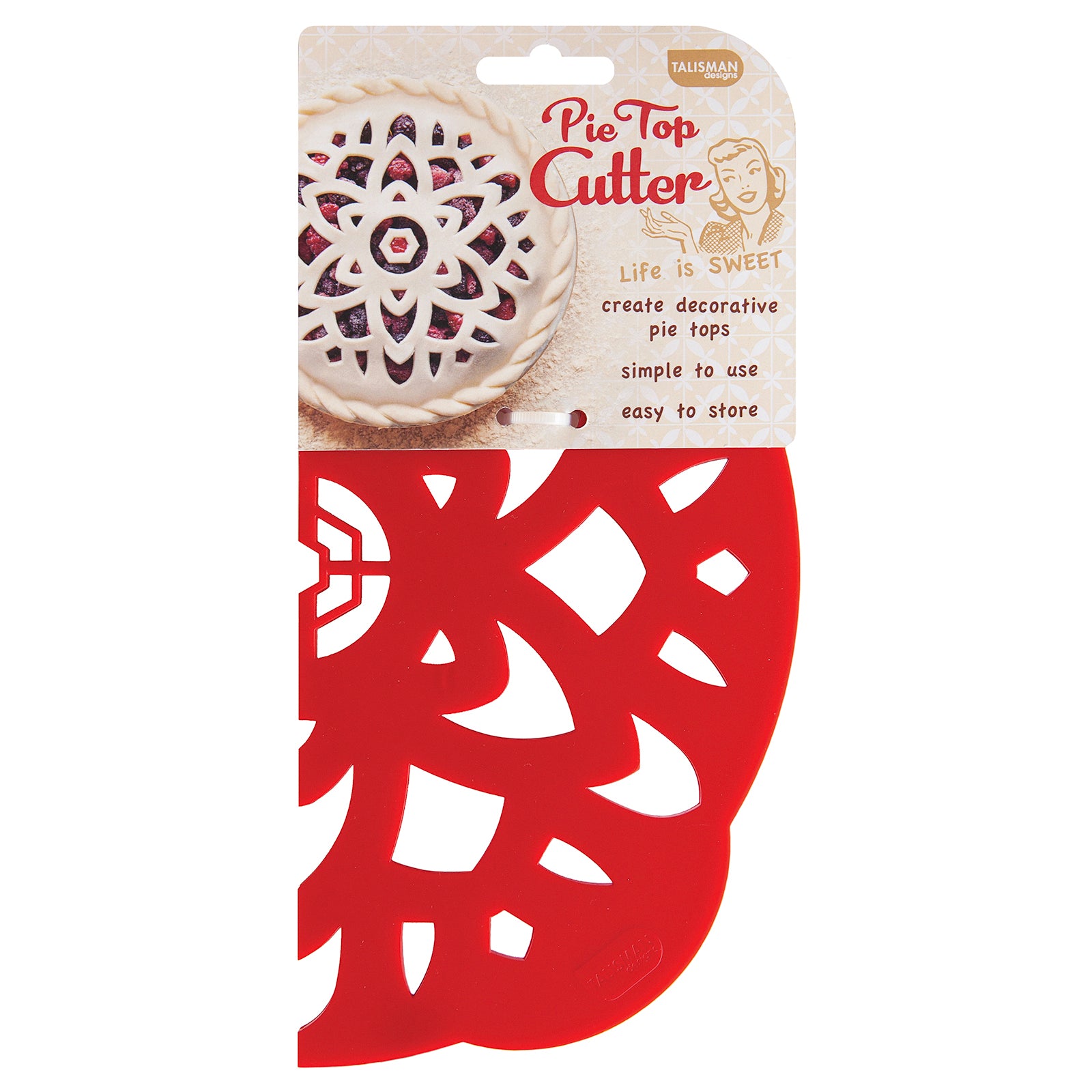 Talisman Designs Pie Top Cutter for 10 inch Pies, Mandala, Red Hot on Sale