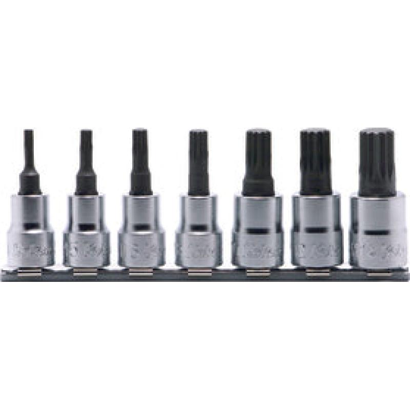 Ko-Ken RS3020/7-L50 3/8 In Sq. Dr. Bit Socket set XZN M4-M14 Triple Square Length 50 mm 7 Pieces on Sale