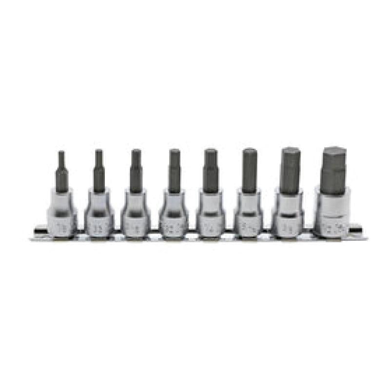 Ko-Ken RS3010A/8-L50 3/8 Sq. Dr. Bit Socket set 1/8-1/2 Hex Length 50mm 8 pieces Supply