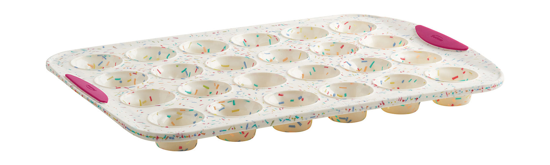 Trudeau Structure Silicone 24 Cavity Mini Muffin Pan, Confetti/Fuchsia Online Sale