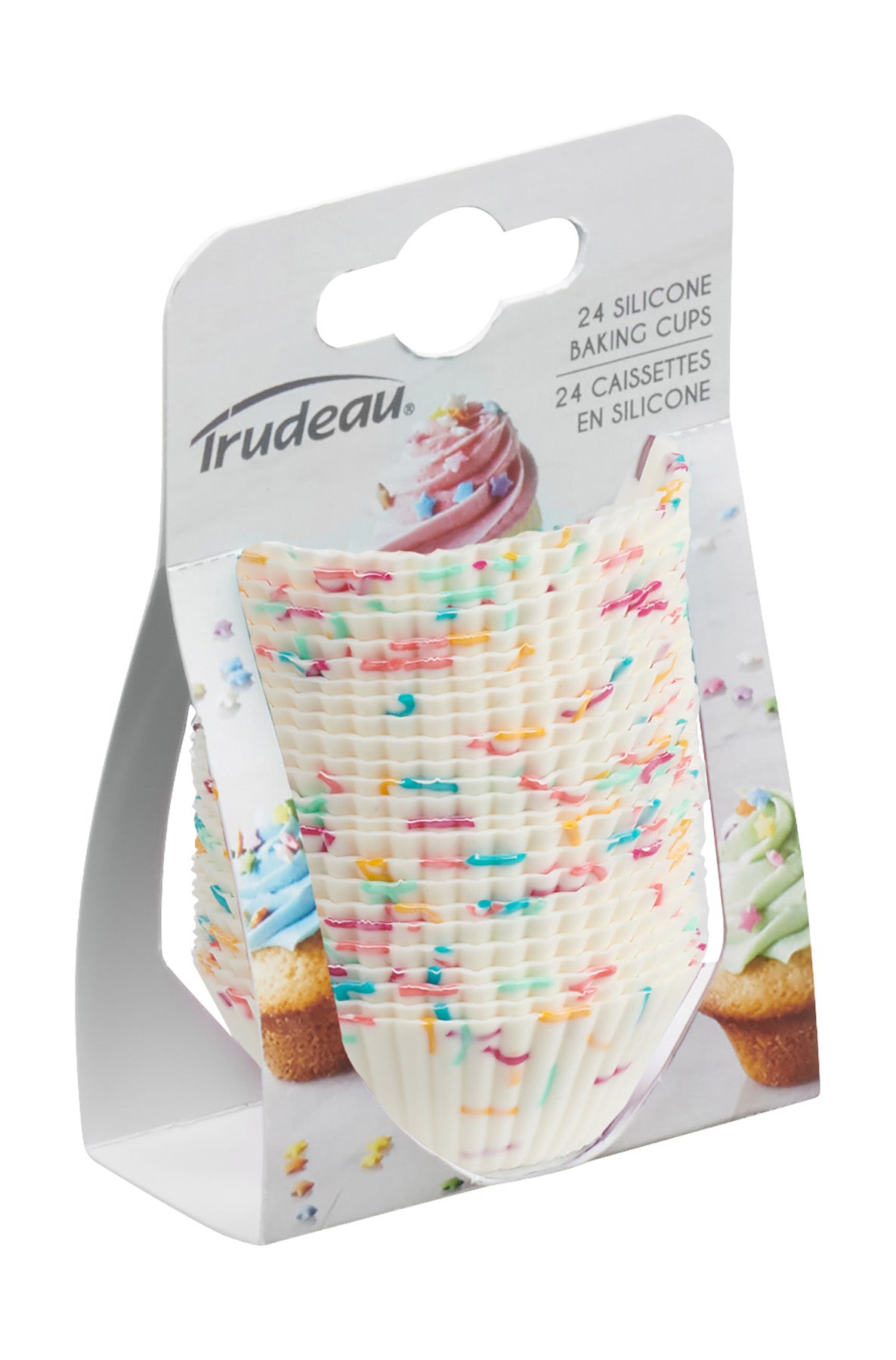 Trudeau Structure White Confetti Silicone Mini Muffin Baking Cups, Set of 24 on Sale