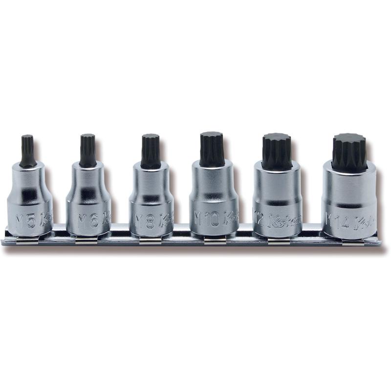 Ko-Ken RS3020/6-L38 3/8 Sq. Dr. Bit Socket set XZN M5-M14 Triple Square Length 38mm 6 pieces Supply