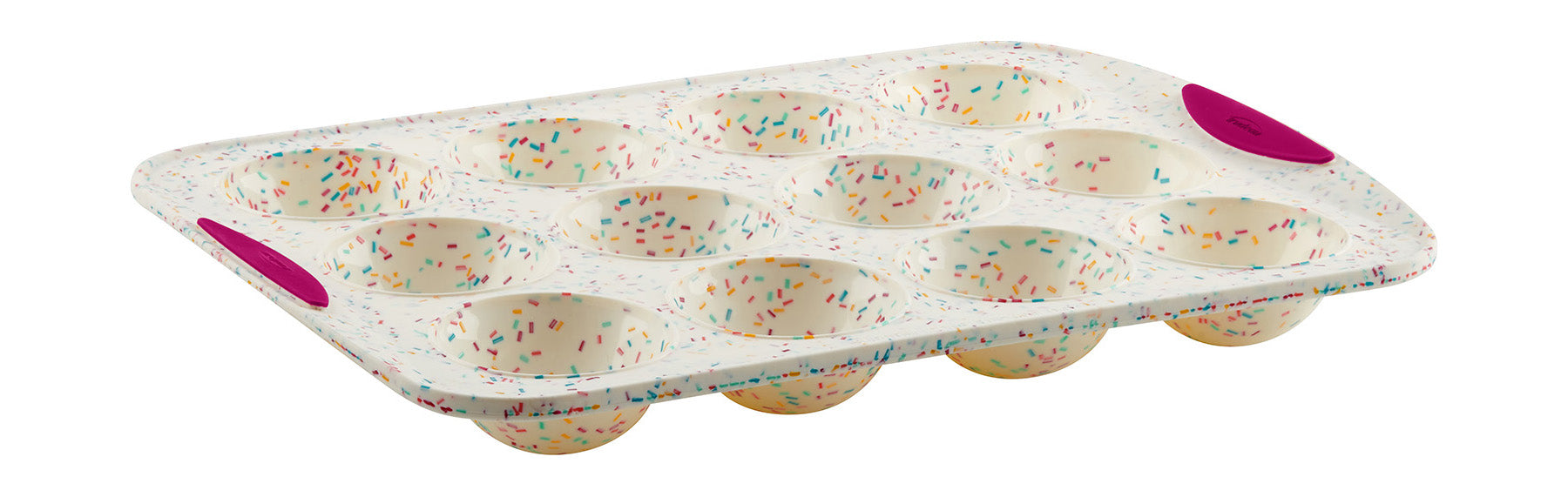 Trudeau Structure Silicone 12 Cavity Dome Cake Pan, Confetti/Fuchsia Discount