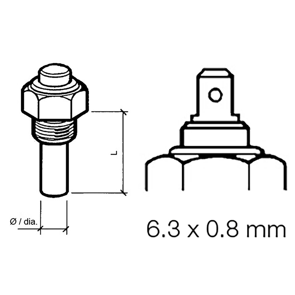 Veratron Engine Oil Temperature Sensor – Single Pole, Common Ground – 50-150C/120-300F – 6/24V – M14 x 1.5 Thread [323-801-004-002N] Hot on Sale