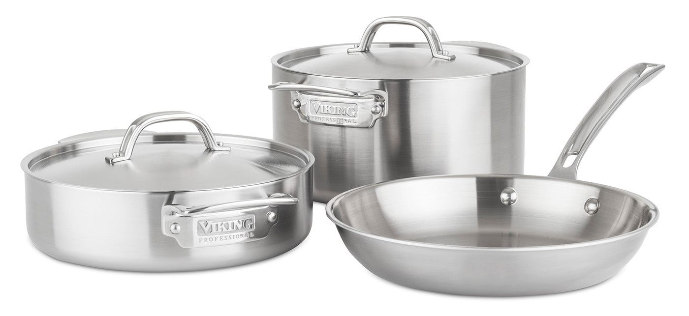 Viking Professional 5-Ply Hollow Forged 5 Piece Cookware Set Hot on Sale