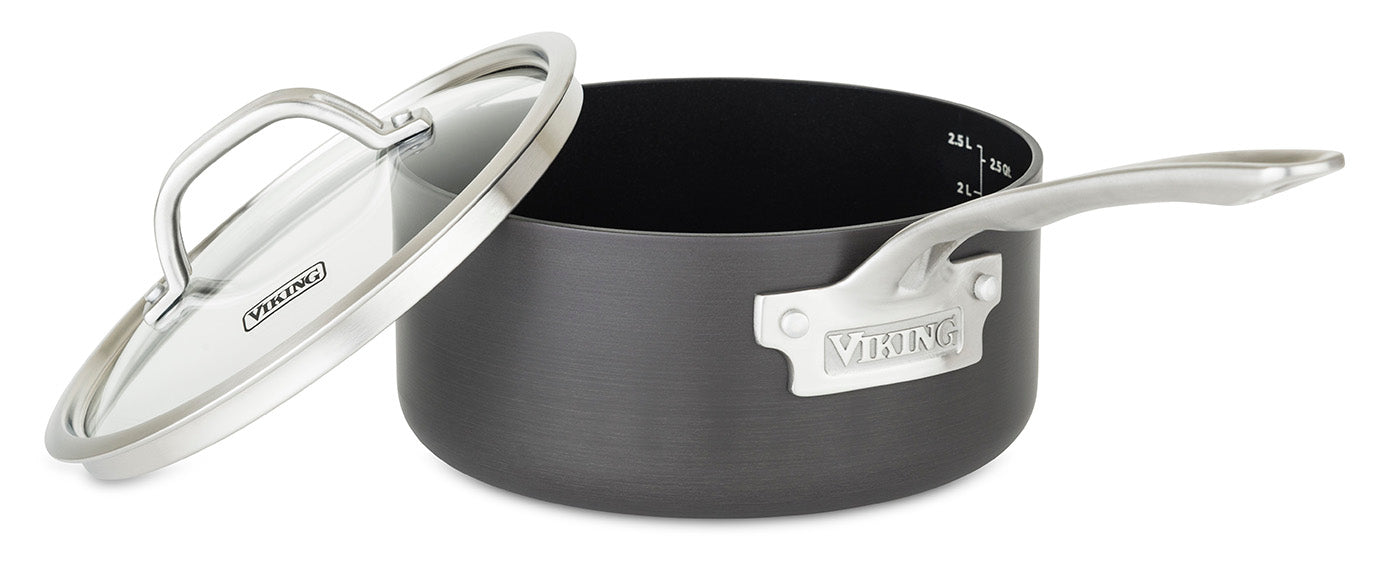 Viking Hard Anodized Nonstick 3 Quart Saucepan with Lid, Black on Sale