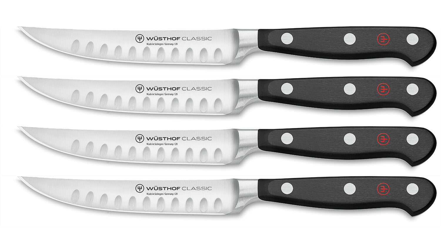 Wusthof Classic 4 Piece Steak Knife Set, Hollow Edge Sale