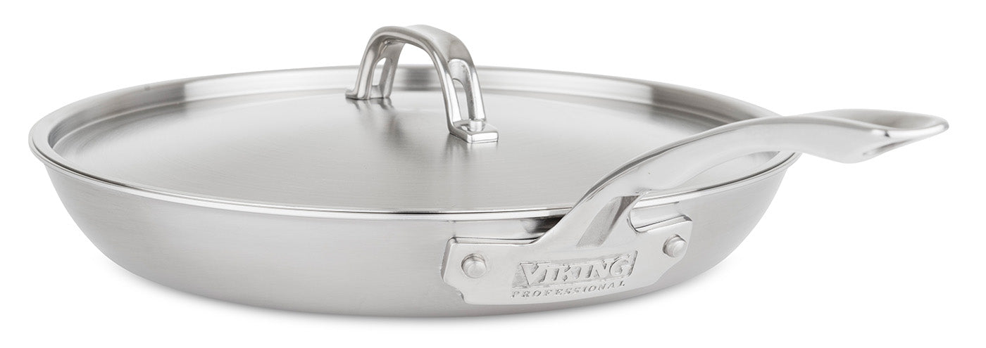 Viking Professional 5-Ply Stainless Steel 12-Inch Eterna Non-Stick Fry Pan w/Lid Online Sale