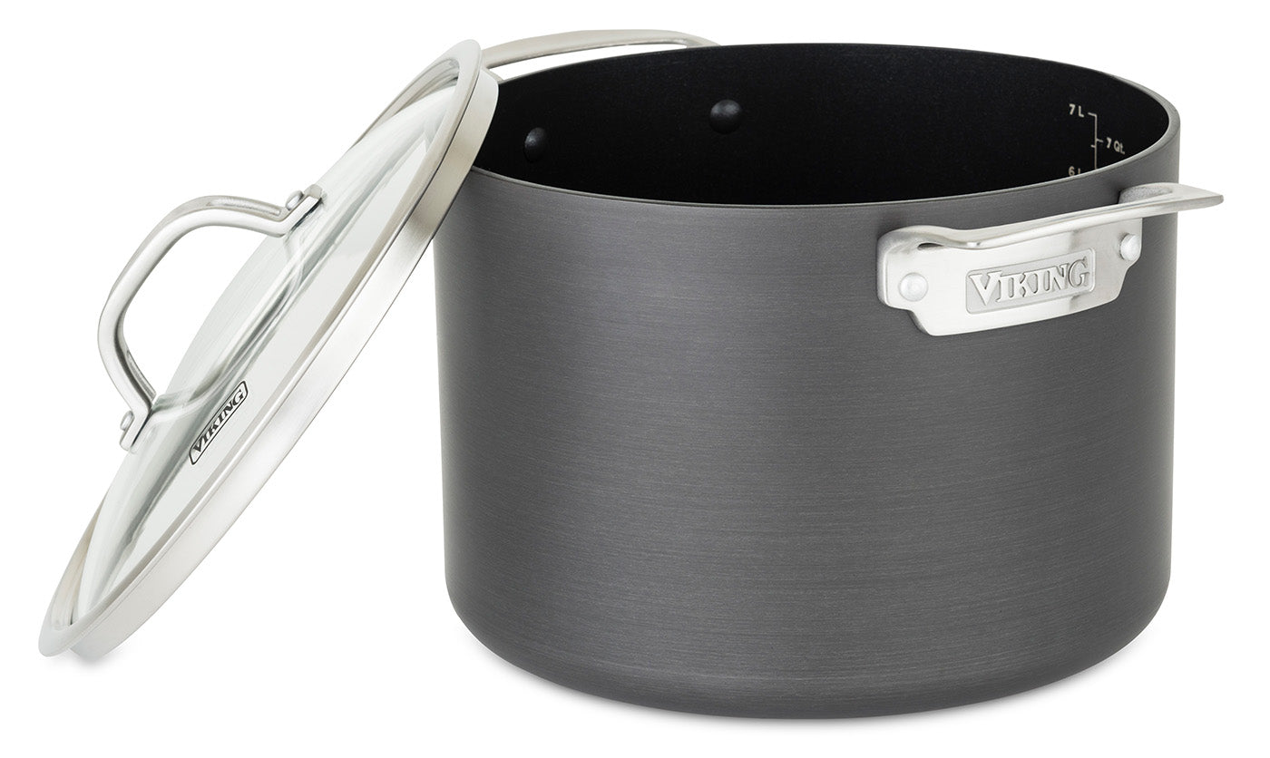Viking Hard Anodized Nonstick 8 Qt Stock Pot with Lid, Black on Sale