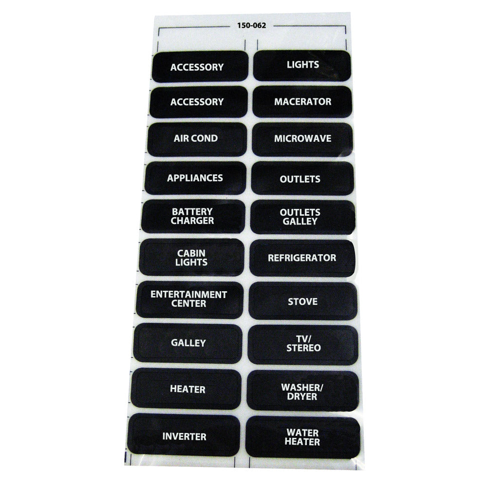 Paneltronics AC-20 Assorted Label Sheet [150-062] on Sale
