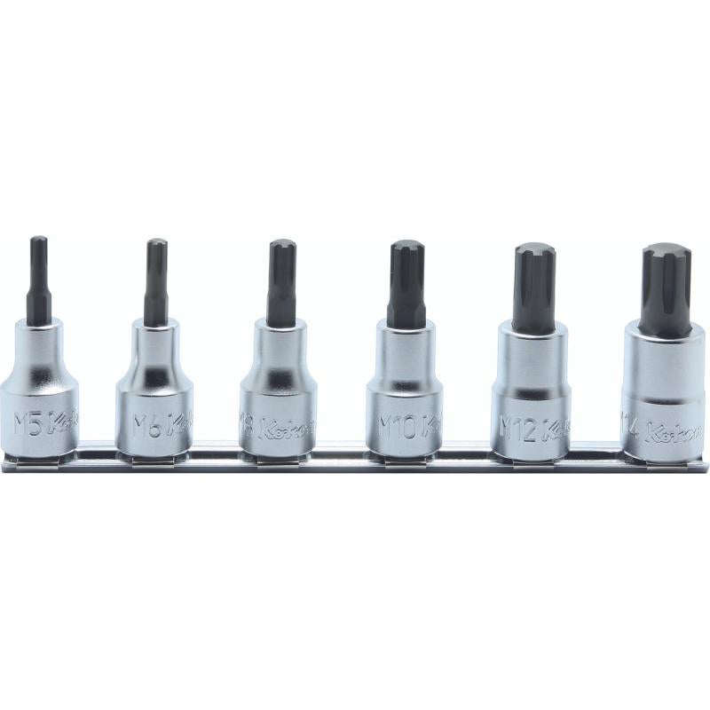 Ko-ken RS4027/6-L60 1/2″Sq. Dr. Bit Socket set 6 Pcs Ribe-CV M5-M16 200 mm on Sale