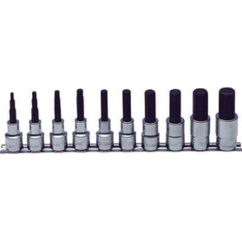 Ko-Ken RS4010M/10-L50 Bit Socket set 4mm-19mm Hex 300mm 10 pieces 1/2 Sq. Drive Fashion