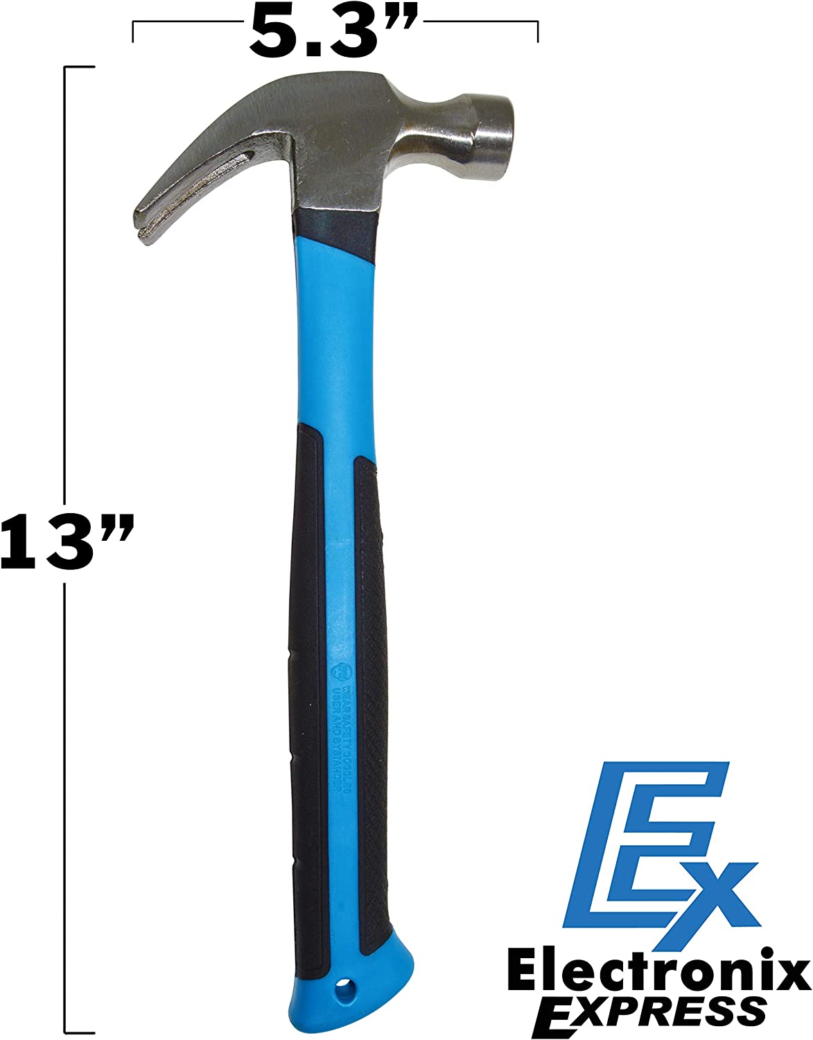 Claw Hammer with Shock Absorbing Rubberized Grip, General Purpose for Driving and Removing Nails, DIY Projects, Repair Sale