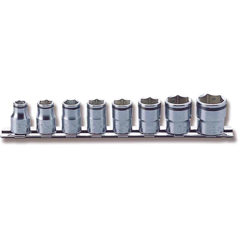 Ko-Ken RS3450M/8 Socket set 8mm-19mm Nut Grip 200mm 8 pieces 3/8 Sq. Drive Discount