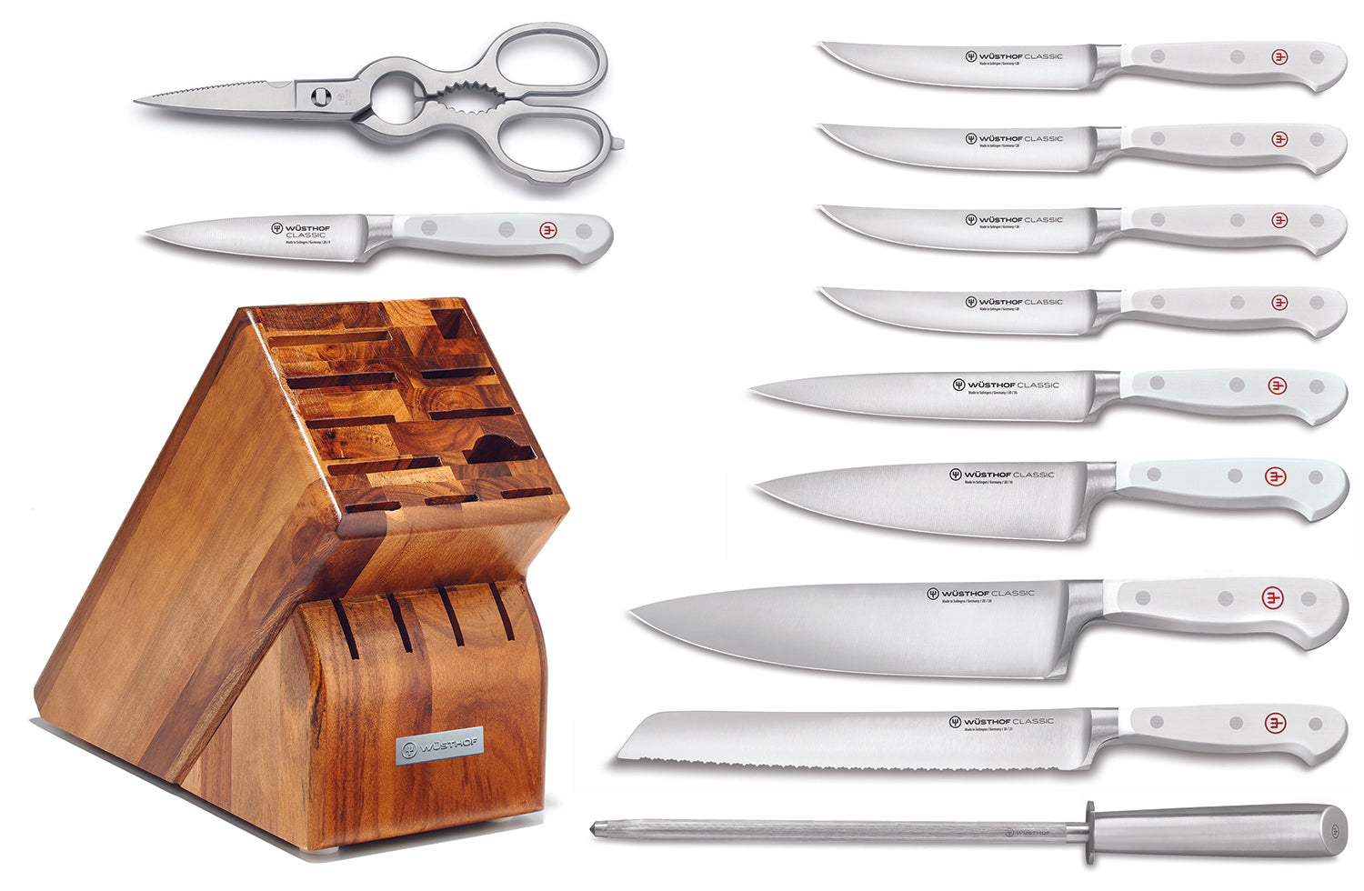 Wusthof Classic White Twelve Piece Knife Block Set Online
