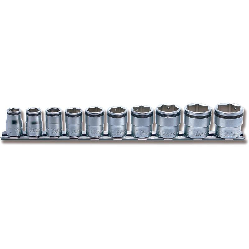Ko-Ken RS3450M/10 3/8 Inch Sq. Dr. Socket set 8mm-22mm Nut Grip 10 Pieces Online now