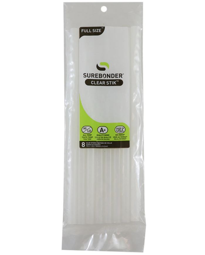 Clear Hot Glue Sticks For High & Low Temperatures, Full Size 10″ – 8 Pack Fashion
