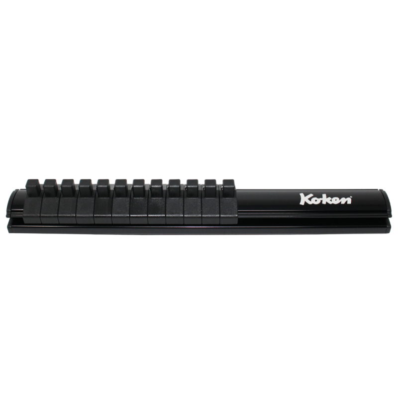 Ko-ken RSAL200-1/4X12 Magnetic Aluminum Rail 1/4″Dr. Plastic Clip 12 Pcs 200 mm Online Hot Sale
