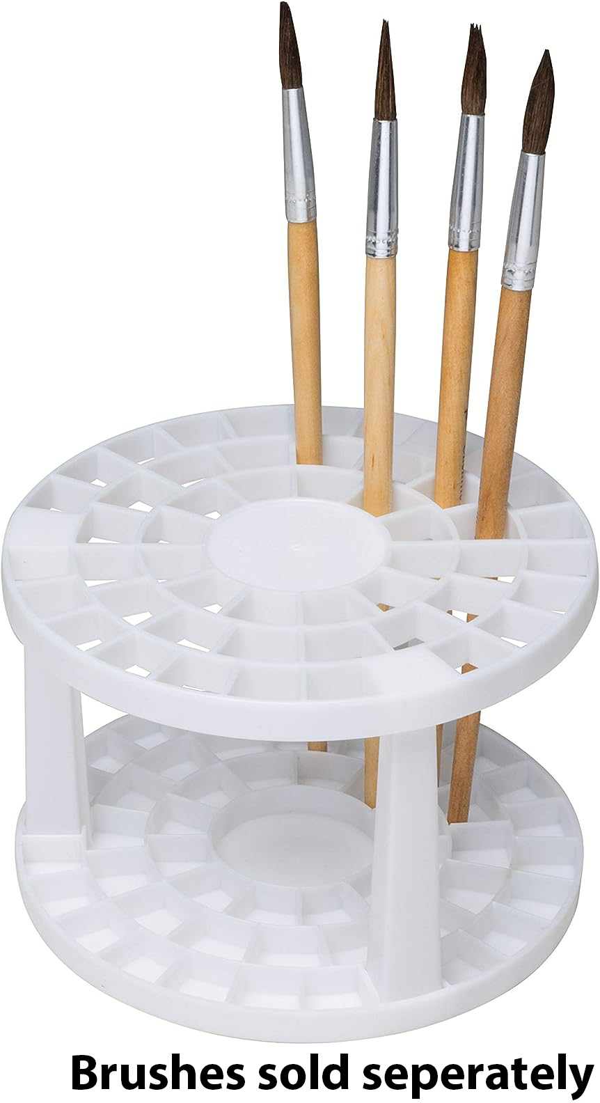 Creativity Street Paint Brush Holder, 2 Tier 49 Compartment Brush Caddy, White/Plastic, 5-3/4″ Diameter Online Hot Sale